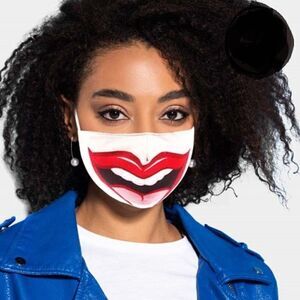 Face Mask Cartoon Lips Adult Unisex